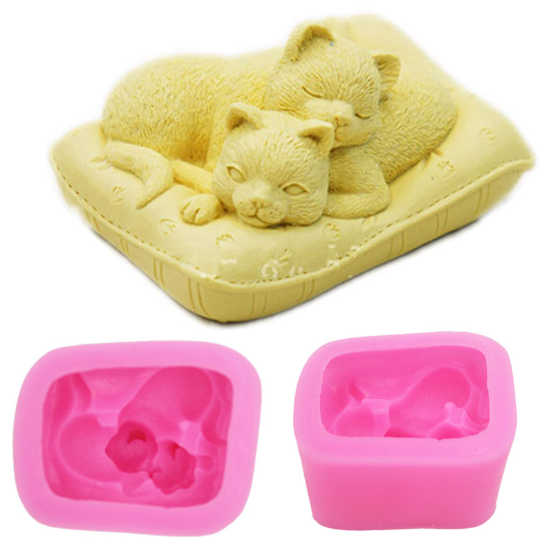 Soap Making Art - Non-stick silikonowe kot formy 3D silikonowe