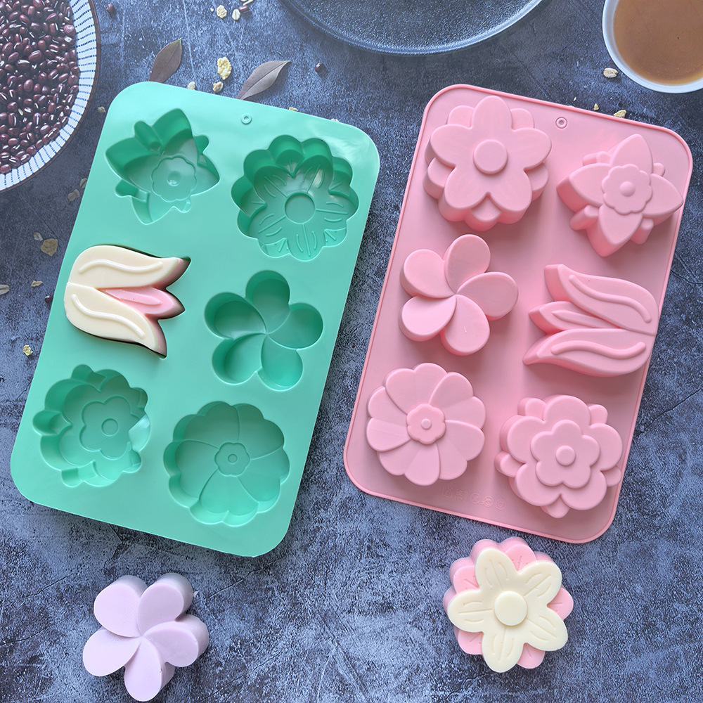 Soap Making Instructions - Formy silikonowe w kształcie kwiatów, różne