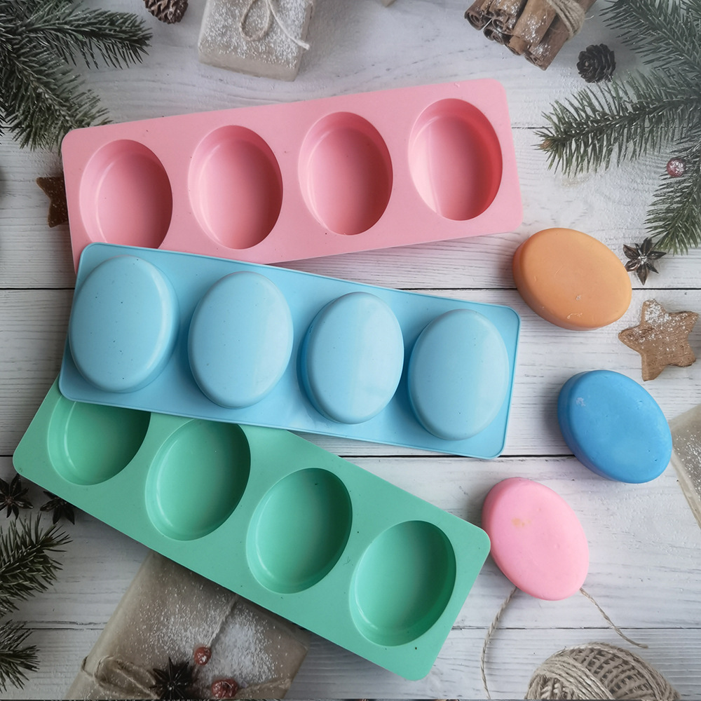 Soap Making Art - 4 wgłębienia Owalne ręcznie robione mydło