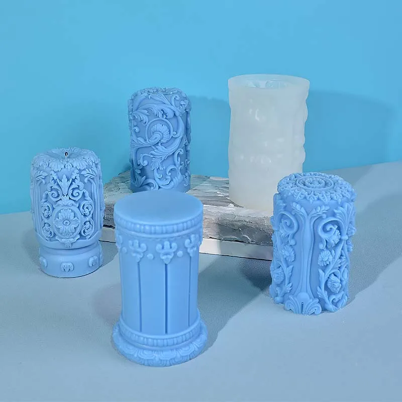 Soap Making Art - Rzeźbiona rzymska kolumna świeca silikonowe formy